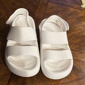 White Sandals velcro straps water proof